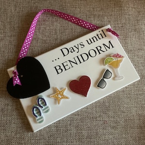 Benidorm Holiday Countdown Plaque - Unique Travel Gift