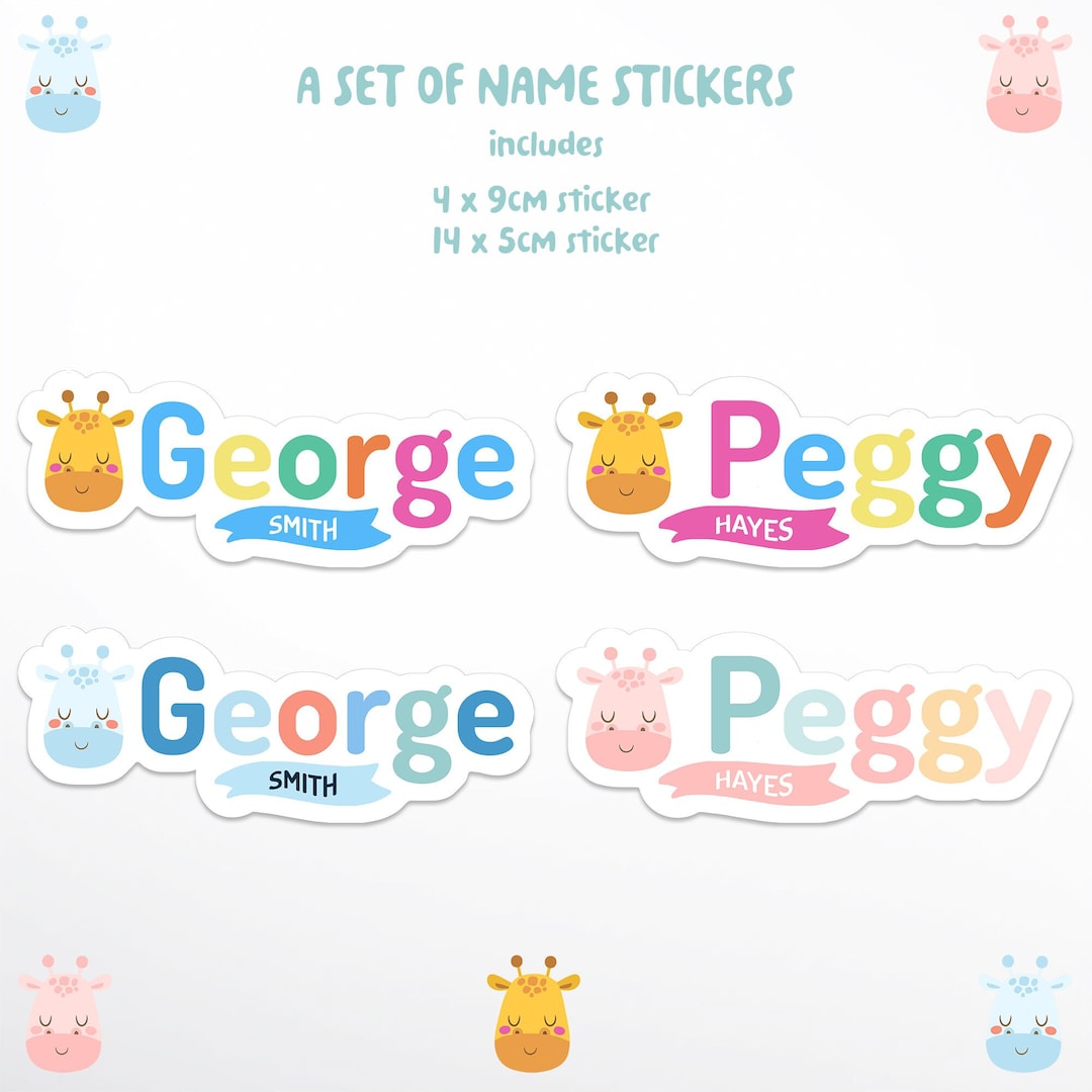 Kids Name Sticker Labels, Name Stickers for Water Bottles, Name Stickers for School, Waterproof
