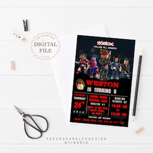 Personalised GAME/GAMERS Birthday Invitation