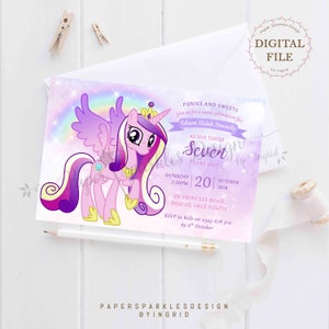Pony Cartoon Verjaardagsuitnodiging