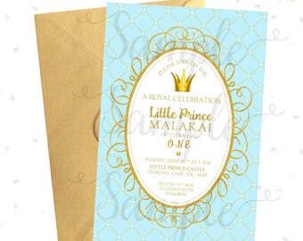 ROYAL/Little PRINCE Birthday OR Baby Shower Invitation