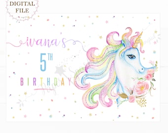 UNICORN  Birthday Party Poster / Backdrop