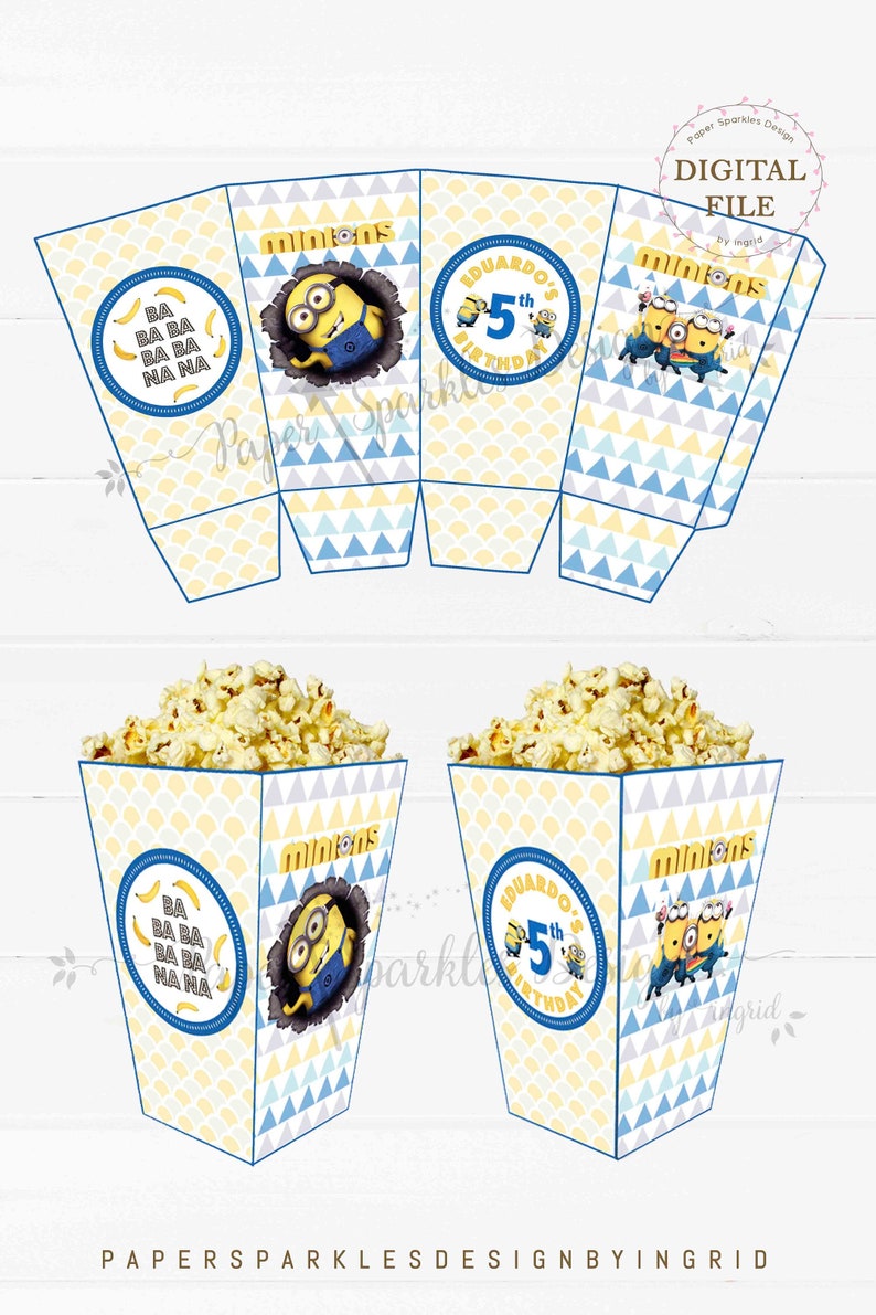 Personalised Cartoon Popcorn Boxes image 1