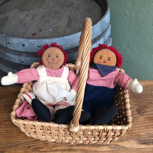 Raggedy Ann & Andy Pair Quality Handmade Vintage Dolls