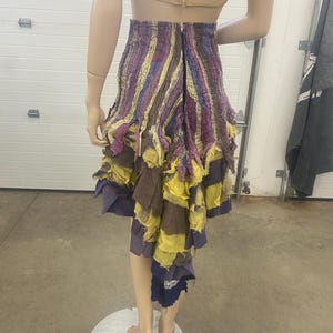 Waterfall Skirt Handmade High-Low Purple Lace Festival Garb Unique Clothing
