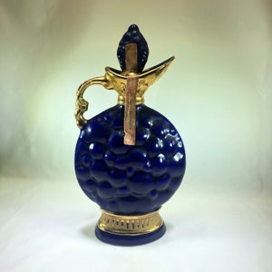 1963 Jim Beam Whiskey Decanter Grape Cluster Weeping Gold