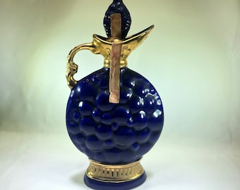 1963 Jim Beam Whiskey Decanter Grape Cluster Weeping Gold