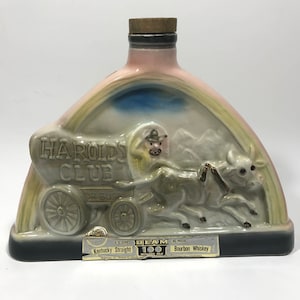 1969 Jim Beam Decanter "Harolds Club or Bust"