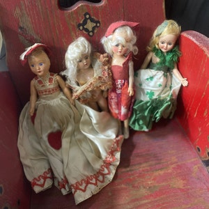 Creepy Doll Collection Vintage Lot/4 Dolls Mechanical Flirty Eyes