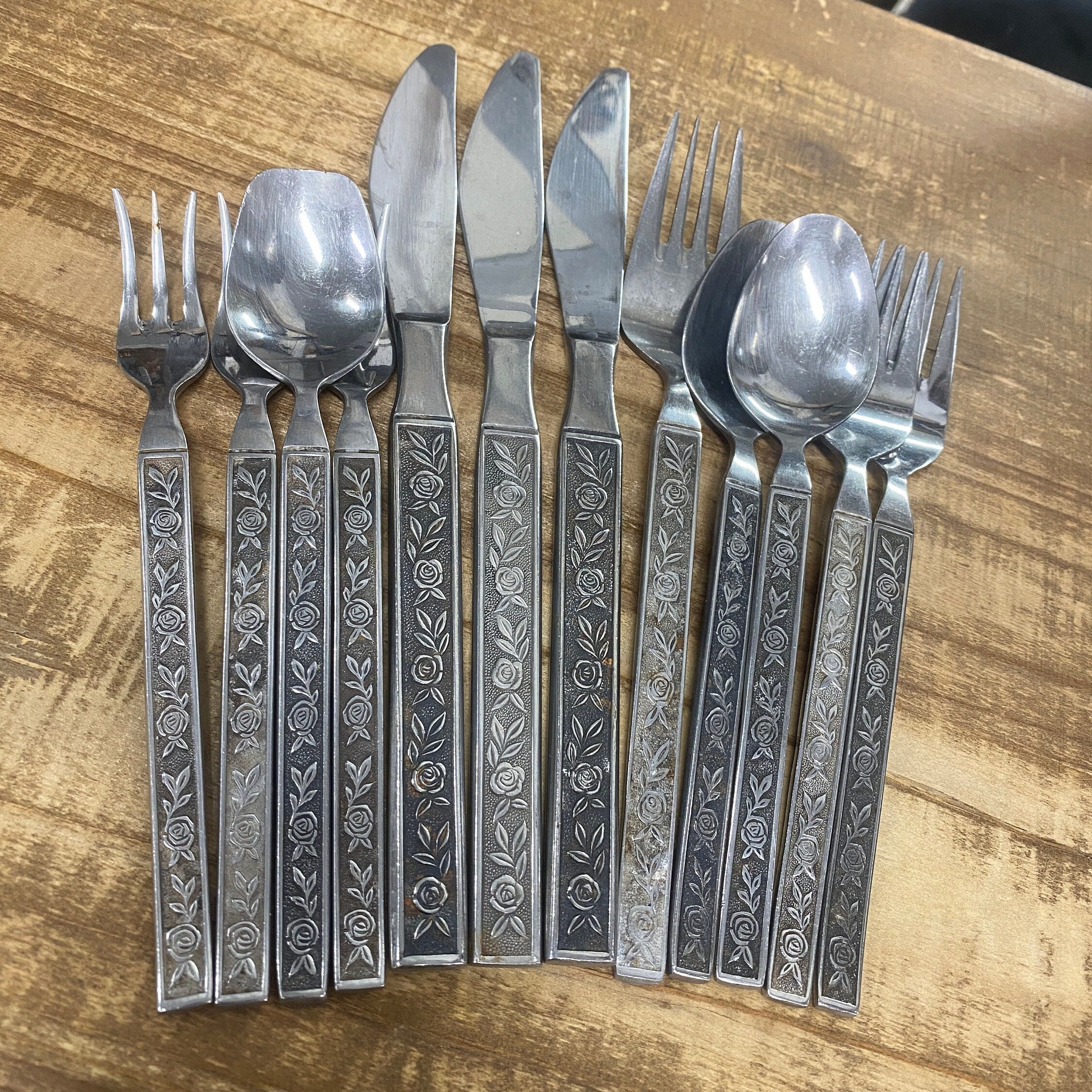 Western Rose Stainless Flatware Japan - Etsy Western Rose Stainless Flatware Japan - Etsy