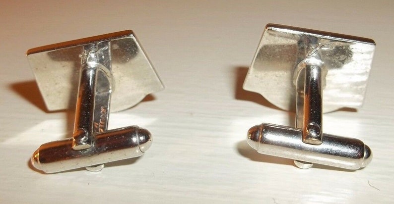Vintage 1960s Signed ANSON Eagle Cufflinks Set Silver Tone Metal /& Gray Enamel