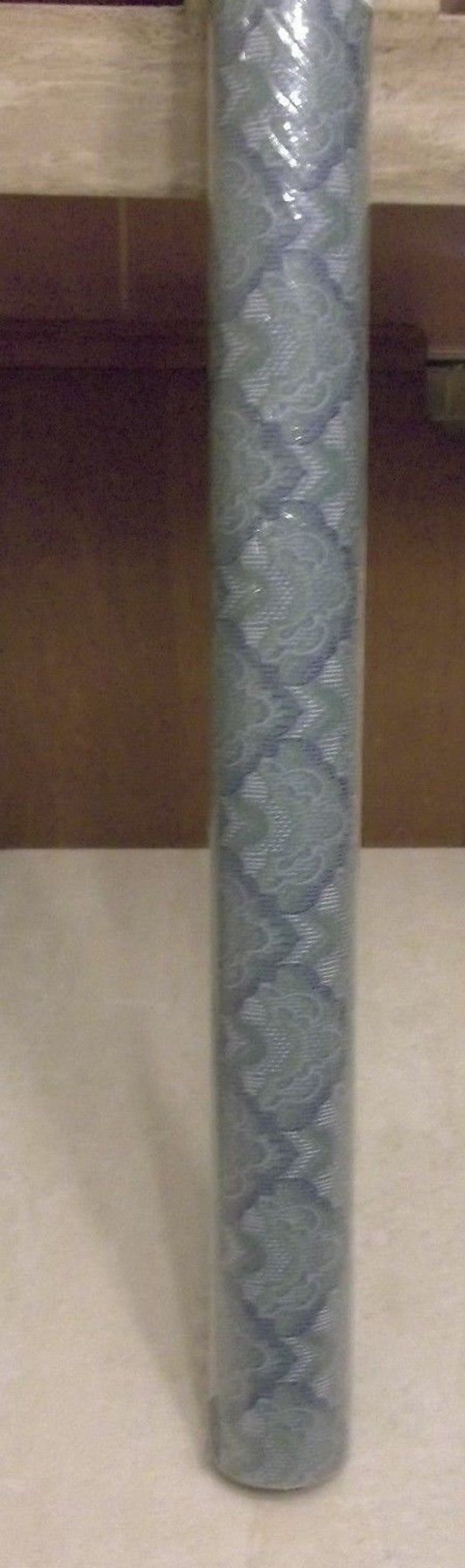 New Old Stock Schumacher Wallcovering Wallpaper Paper 9 Yards Art Deco Blue Green