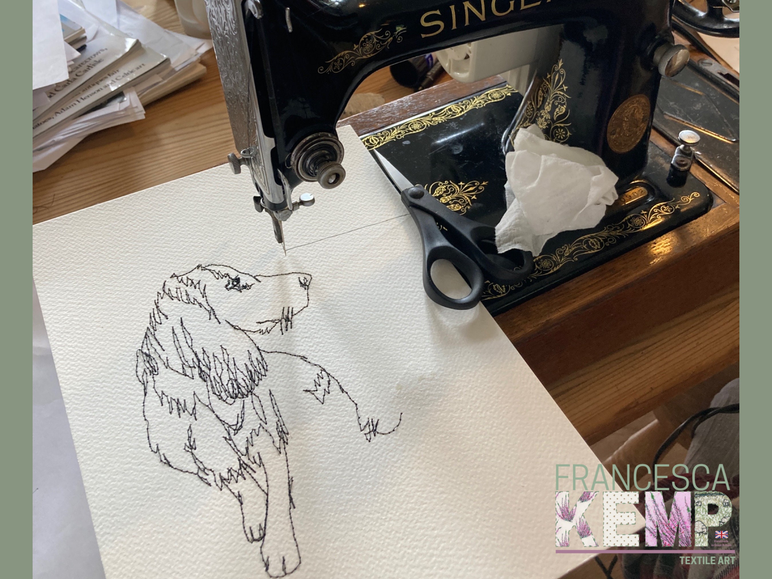 Sunflower Embroidery Art Card Print of Original Embroidery Etsy