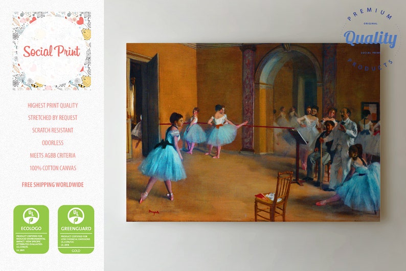 Edgar Degas The Dance Foyer At The Opera Canvas Print Free Etsy
