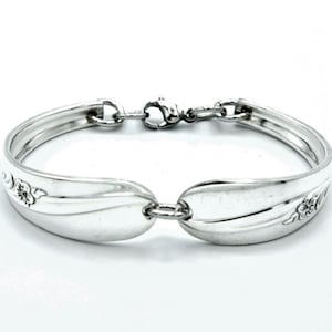 Silverware Handle Bracelet Made From Repurposed Vintage Cutlery Unique Jewelry For Work Or Play Retro Accessory &quot;Meadow Flower&quot; Year 1940