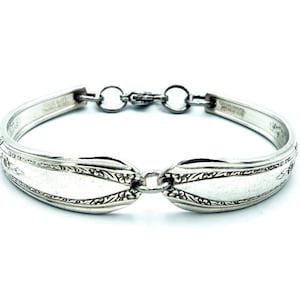 Vintage Spoon Bracelet Authentic Silverware Jewelry Made From Spoon Handles Upcycled Flatware Makes Unique Gifts &quot;Lyric&quot; Year 1939