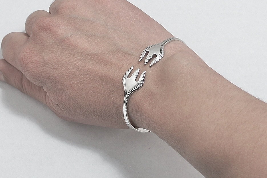 Fork Bracelet Sterling Silver Engraved Monogram 