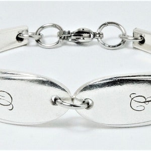 Vintage Silverware Bracelet: Monogram "R" Initial, Repurposed 1940 Flatware