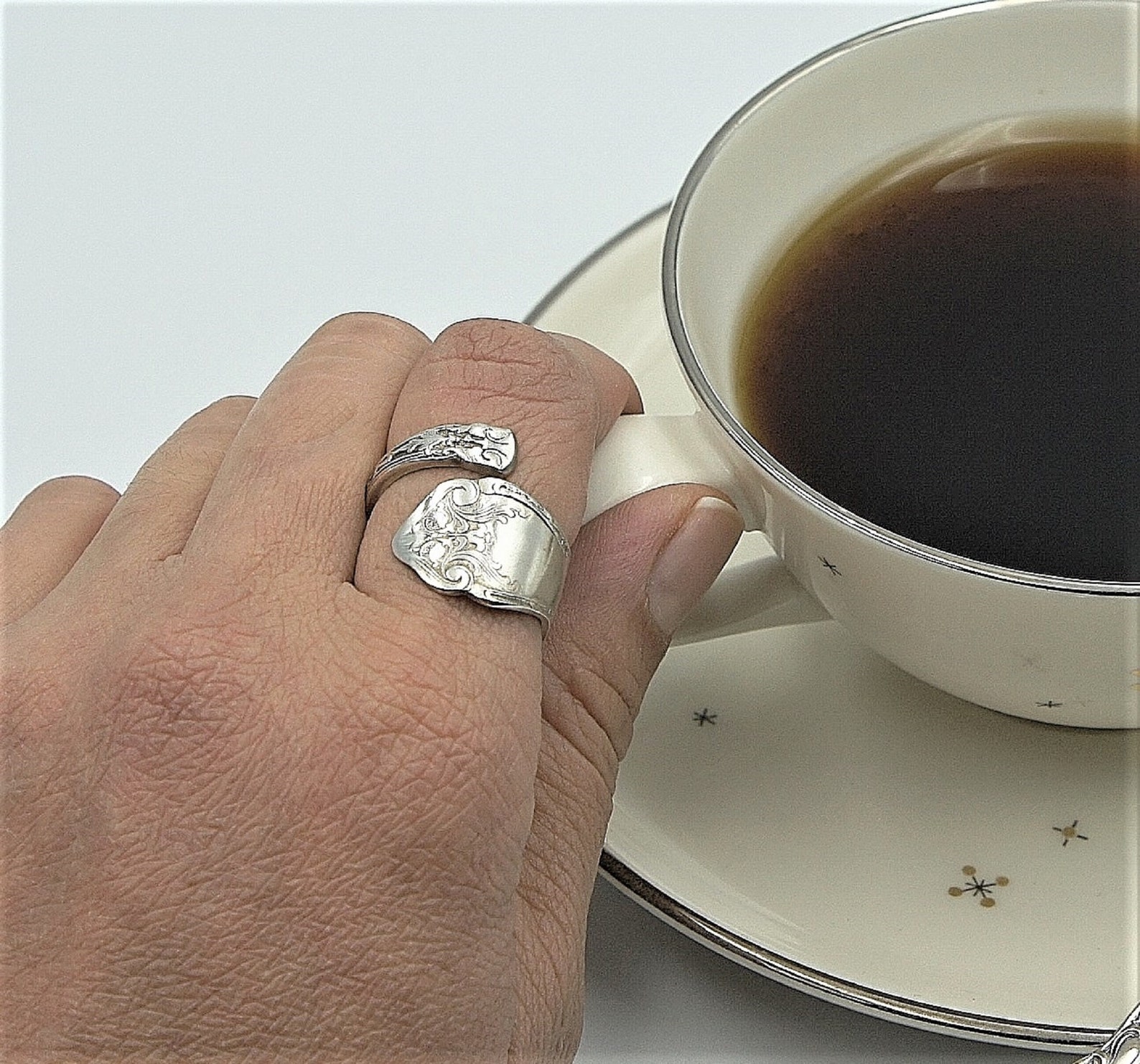 Silverware Ring Stunning Ornate Antique Vintage Spoon Ring Spiral ...