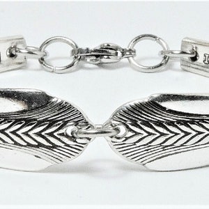 Vintage Spoon Bracelet Authentic Silverware Jewelry Flatware Bracelet Braid Rope Wheat Pattern Unique Retro Gift &quot;Allure&quot; Year 1939