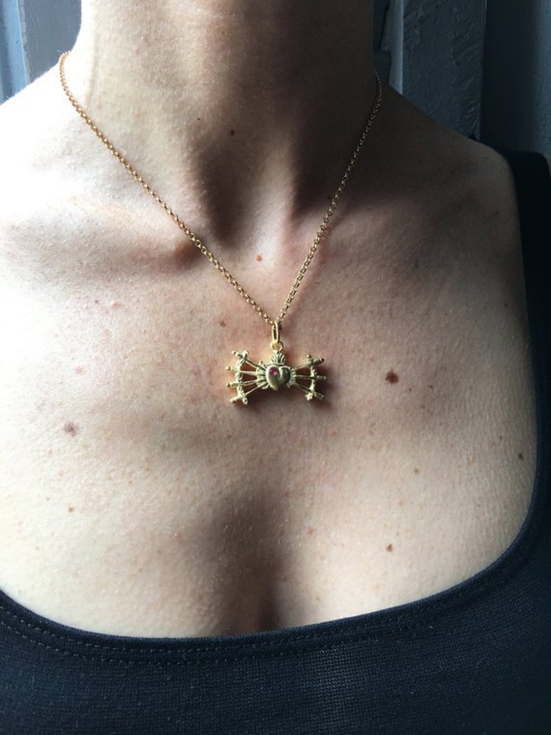 Flaming Heart Ex Voto Necklace