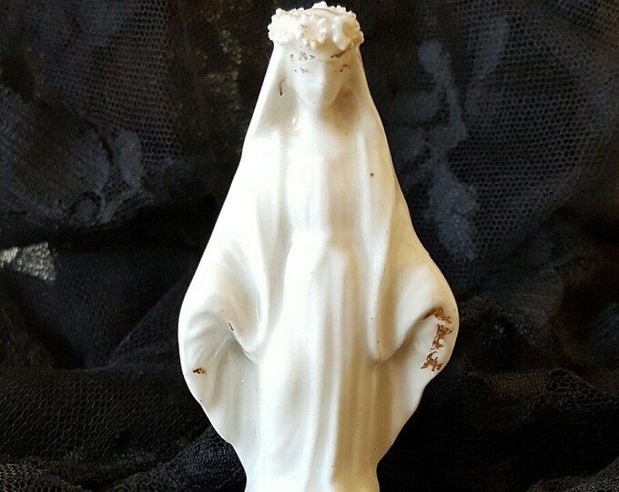 Antique Porcelain Virgin Mary Statue / Blessed Virgin / Notre - Etsy