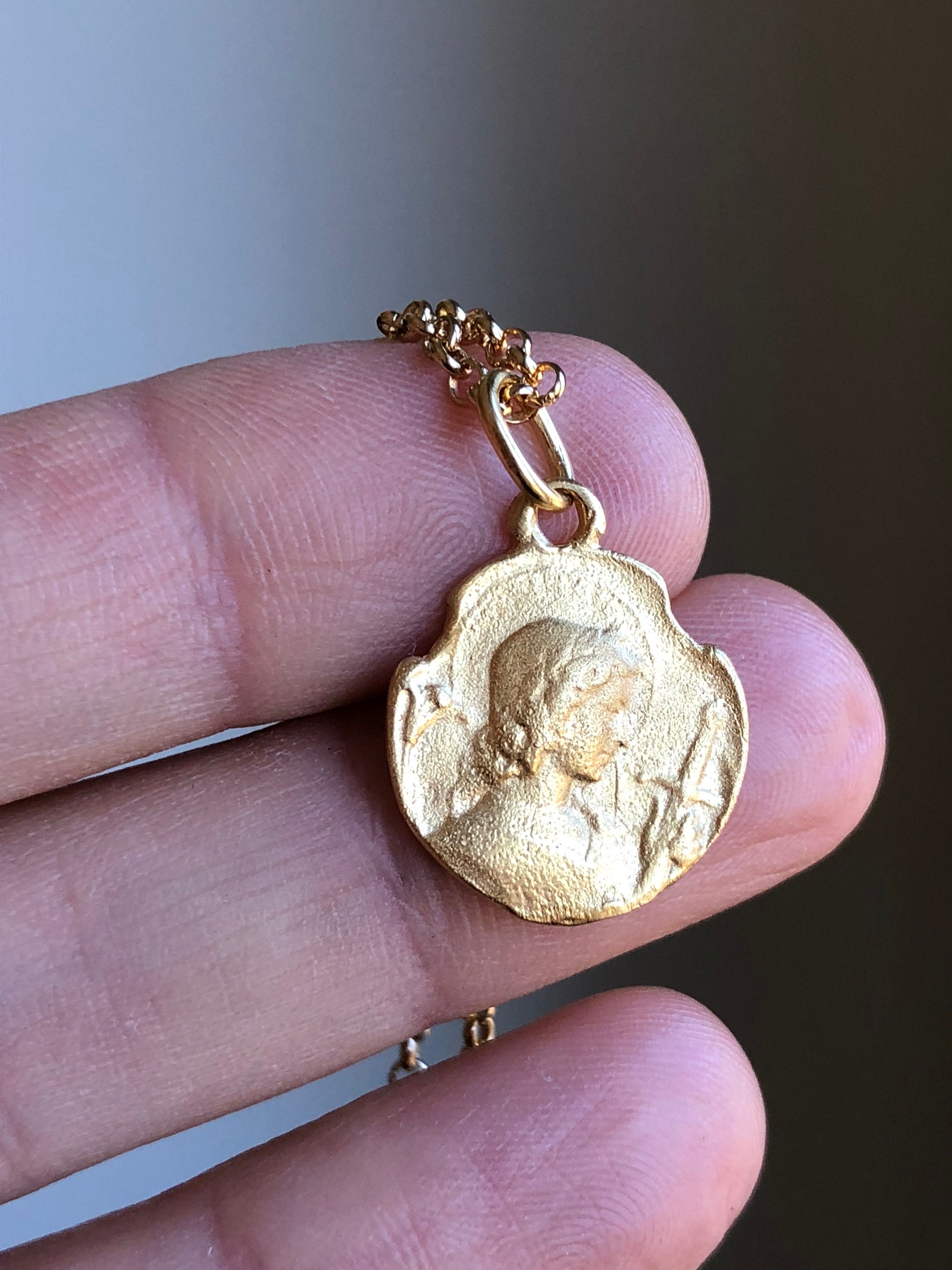 Saint Joan of Arc Necklace, 18K Gold plated