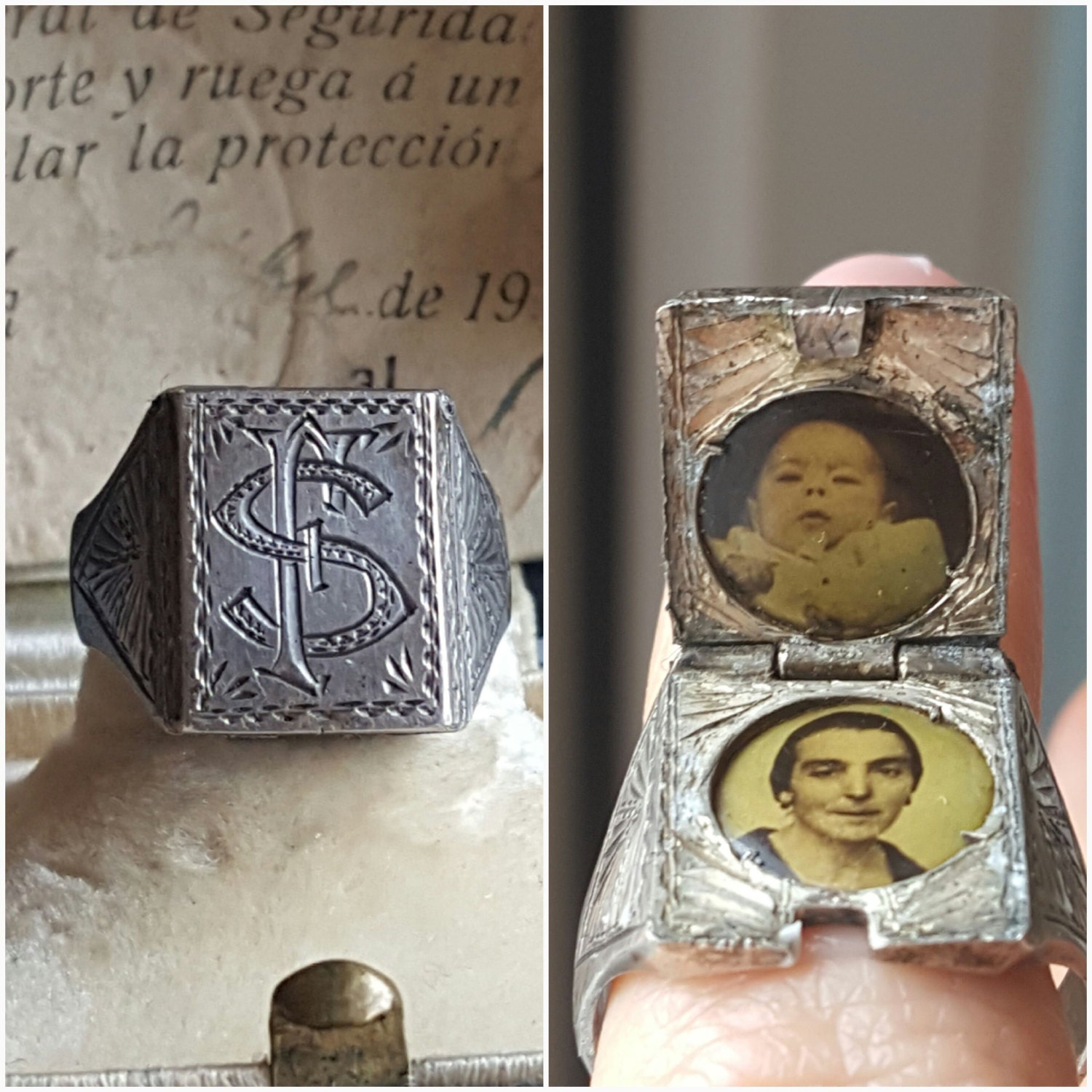 Superb Antique Georgian Silver Ring With Memento Mori Etsy