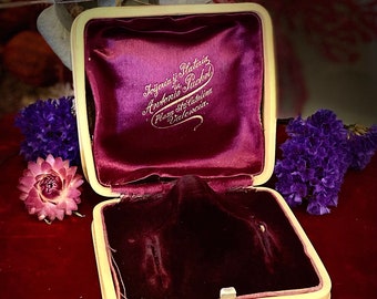 Art Deco Jewelry Box, Antique Velvet Necklace and Earring Case