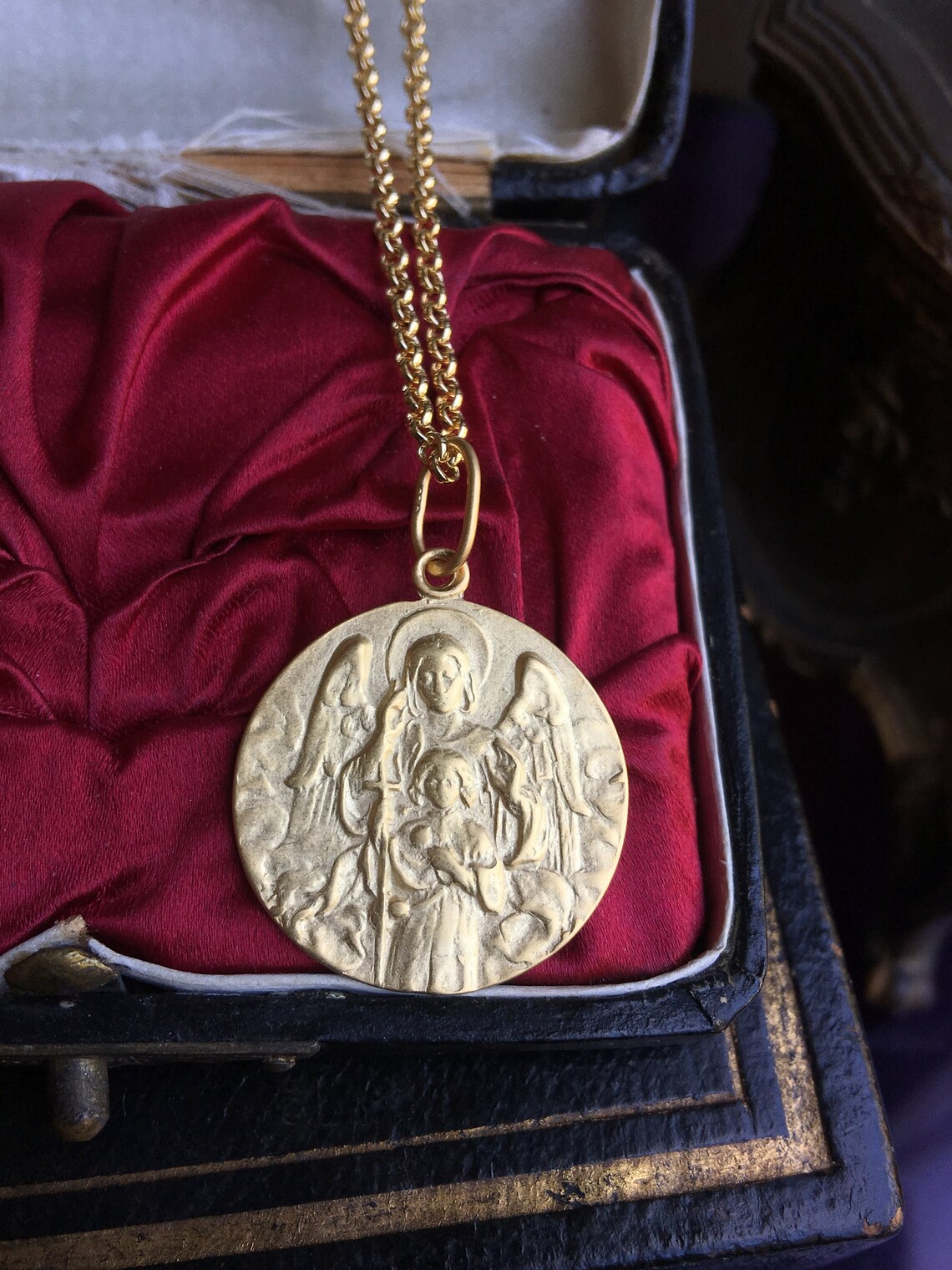 Guardian Angel Saint Gabriel Medal Necklace image 4