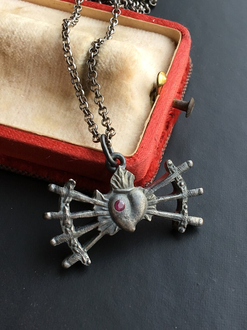 Flaming Heart Ex Voto Necklace
