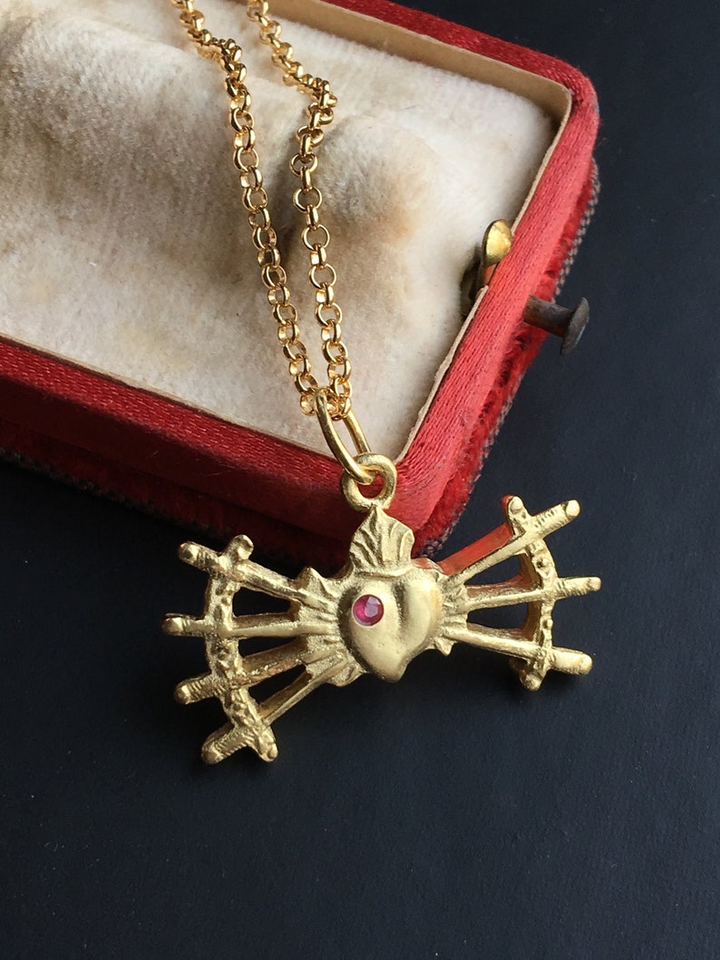 Flaming Heart Ex Voto Necklace