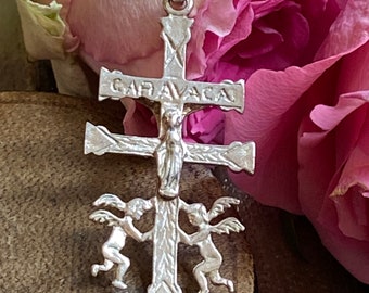 14k Gold Plated 925 Sterling Silver La Cruz De Caravaca Pendant – 2.5 Inch