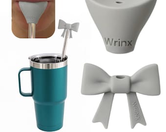 Anti-Falten Stroh Topper | WRINX ™ Schmollmundschutz | Vom Zahnarzt entworfener Lippenschutz für Becher | 2er Pack