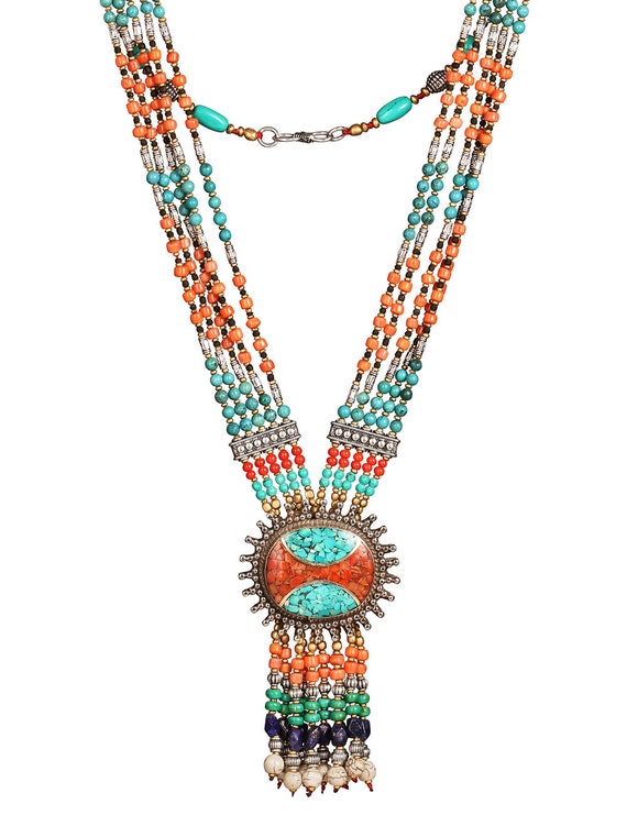 Boho Necklace Hippie Necklace Turquoise Necklace Healing Etsy