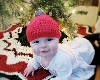 Baby Christmas Hat, Christmas Ornament, Baby Hat, Winter Hat, Photography prop, baby christmas,