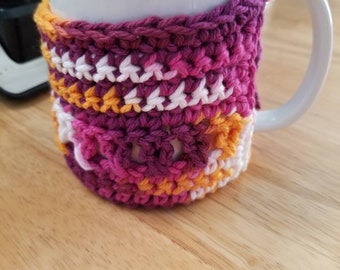 Mug Cozy, Crochet Mug Cozy, Coffee Cozy, Tea Wrap, Tea Mug, Coffee Lover, Teacher Gift, Girlfriend Gift, Gift for her, stocking stuffer