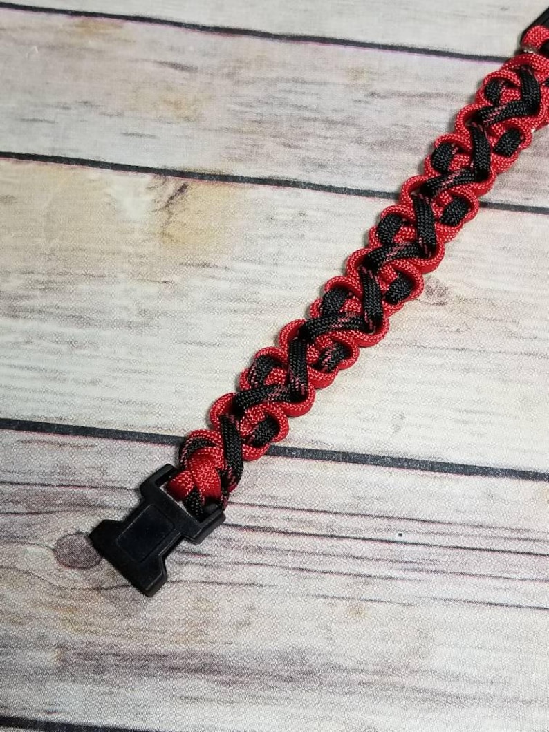 Thin Red Line Paracord Bracelet, Fireman Gift, Paracord Bracelet