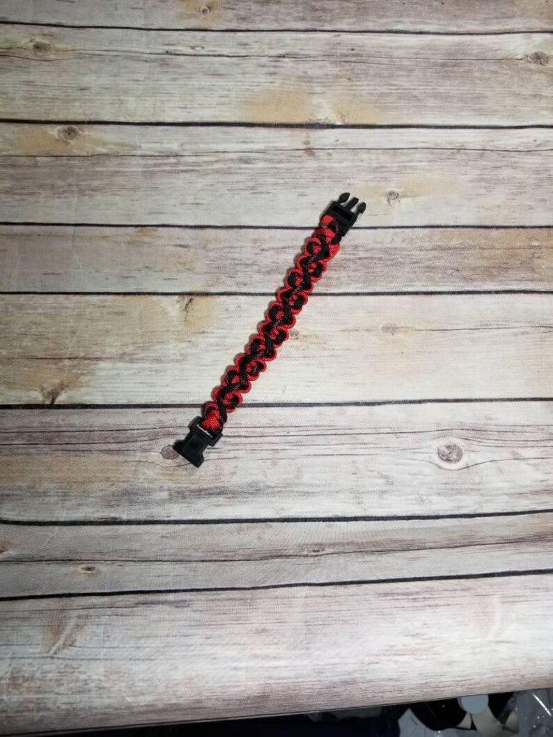 Thin Red Line Paracord Bracelet, Fireman Gift, Paracord Bracelet