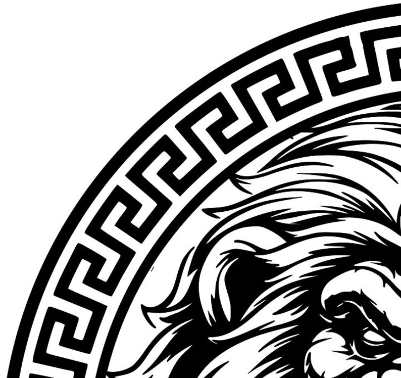 Lion Greek Circle Svg Lion Cool Decal Svg Animals Svg Etsy