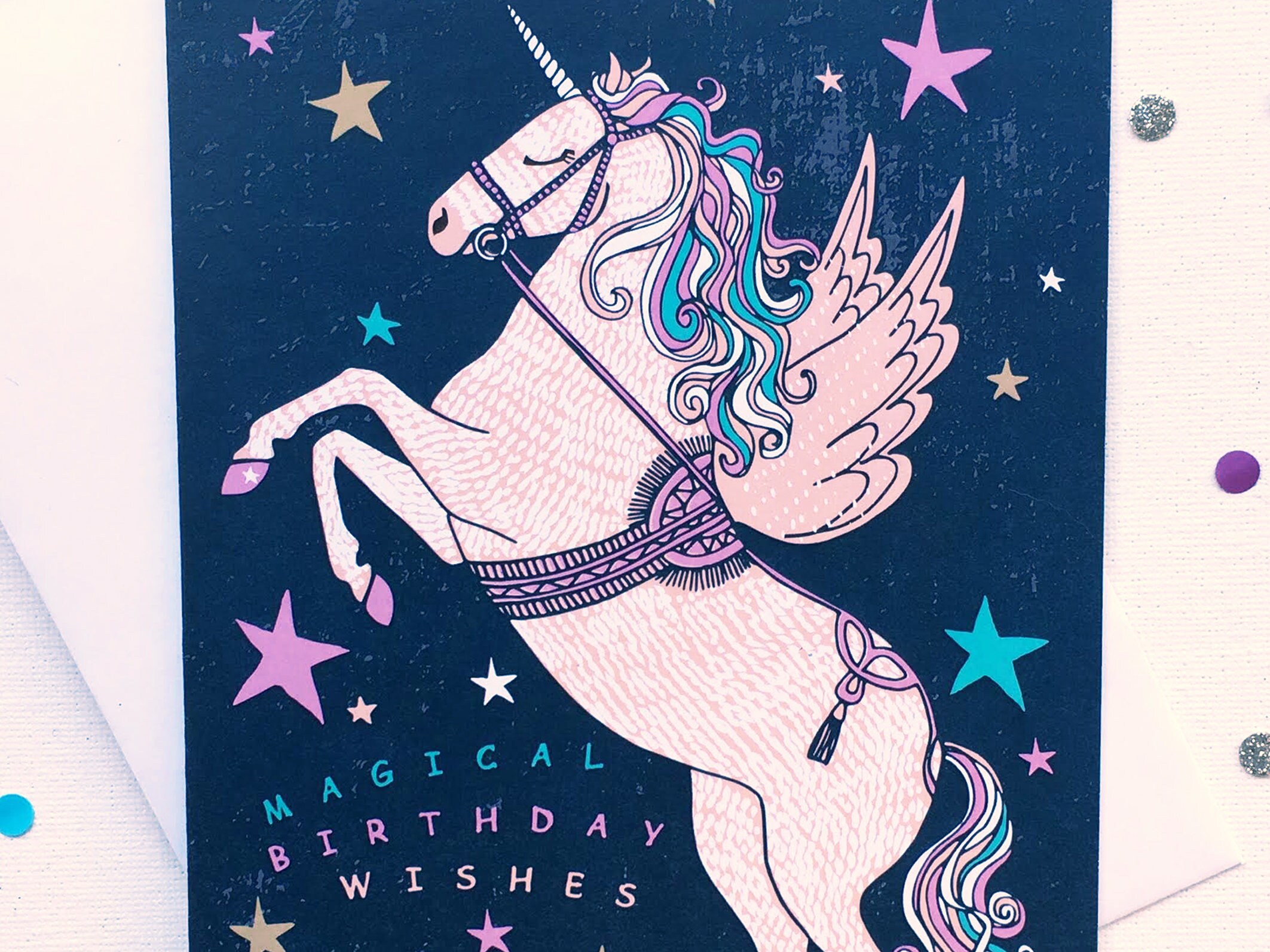 unicorn greetings card unicorn birthday card blank