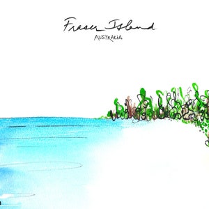 Paisajes australianos Fraser Island abstracto minimalista línea fina impresión giclee impresión / arte australiano / australiana