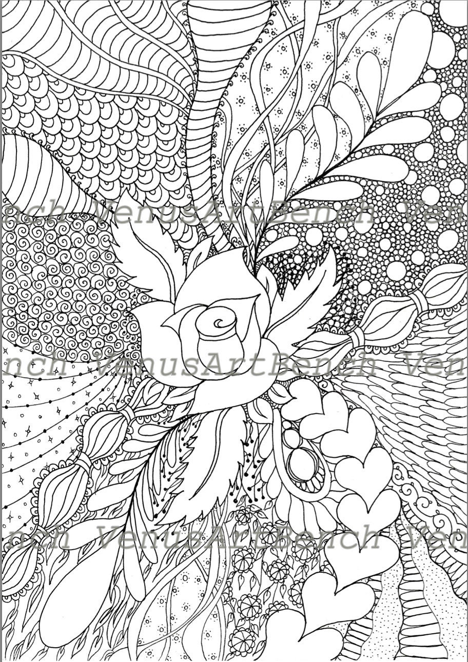 Zentangle® Flower Inspired Colorable DIY Zendoodle PDF | Etsy