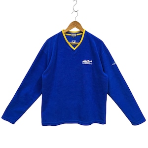 Vintage 90s Honda Formula One F1 Fleece Sweatshirt British American Racing BAR Sweater Pullover Honda Logo Embroidery Blue Large