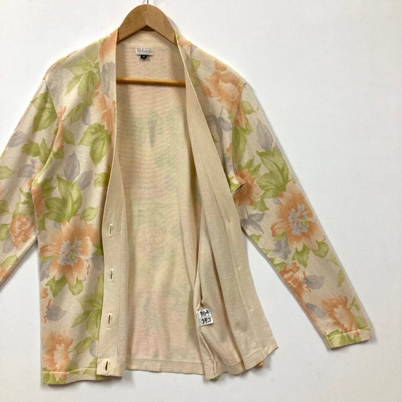 Vintage Burberry Floral Cardigan Sweater Burberry… - image 4