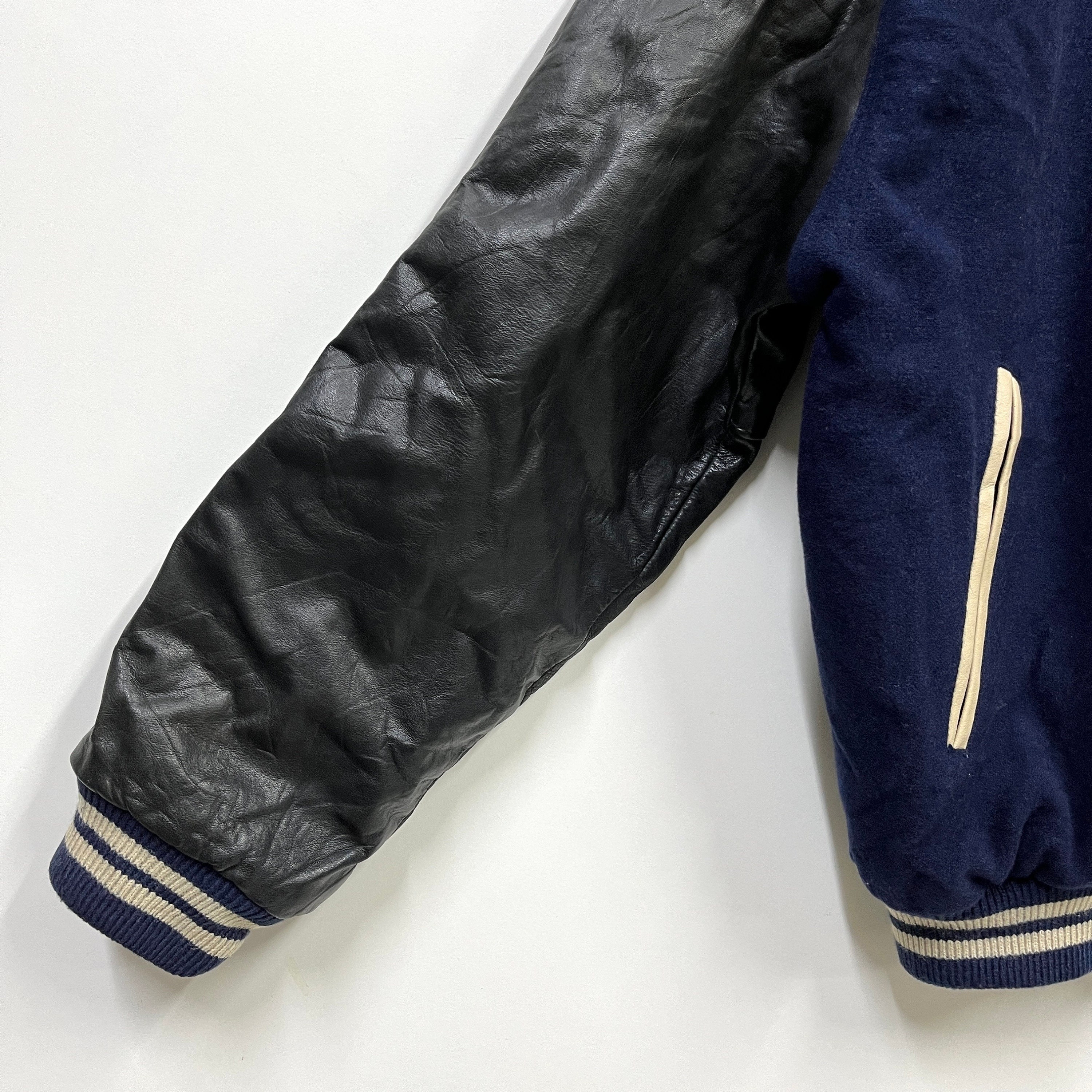 Suntory BOSS Coffee Varsity Bomber Jacket Snap Button Wool