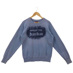 Blue Blue Japan Sweatshirt Blue Blue Japan Sweater Blue Blue Crewneck Pullover Japanese Fashion Brand King Of The Blue Blue Print Blue M L