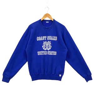 Vintage 90s Coast Guard Sweatshirt Coast Guard Sweater Coast Guard Crewneck Pullover Russell Athletic United States Coast Guard Print Blue M