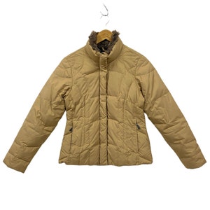 Eddie Bauer Goose Down Jacket Petite Women Quilted Puffer Jacket Eddie Bauer Vintage Insulation Jacket Beige Size XSmall