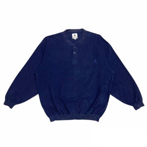 Vintage Lanvin Sweatshirt Lanvin Sweater Lanvin Crewneck Pullover Lanvin Classique Casual Minimalist French Fashion Lanvin Logo Blue Medium